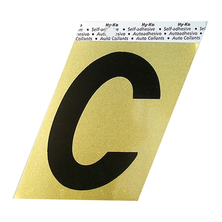Hy-Ko 3.5In Gold Aluminum Letter C, 10PK B00220